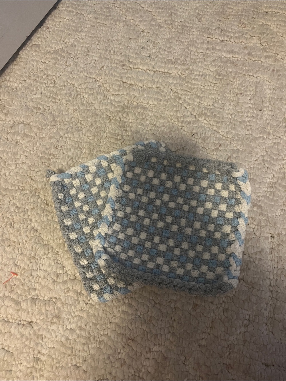 Handwoven Blue and White Cotton Dishcloth Set - Unbranded